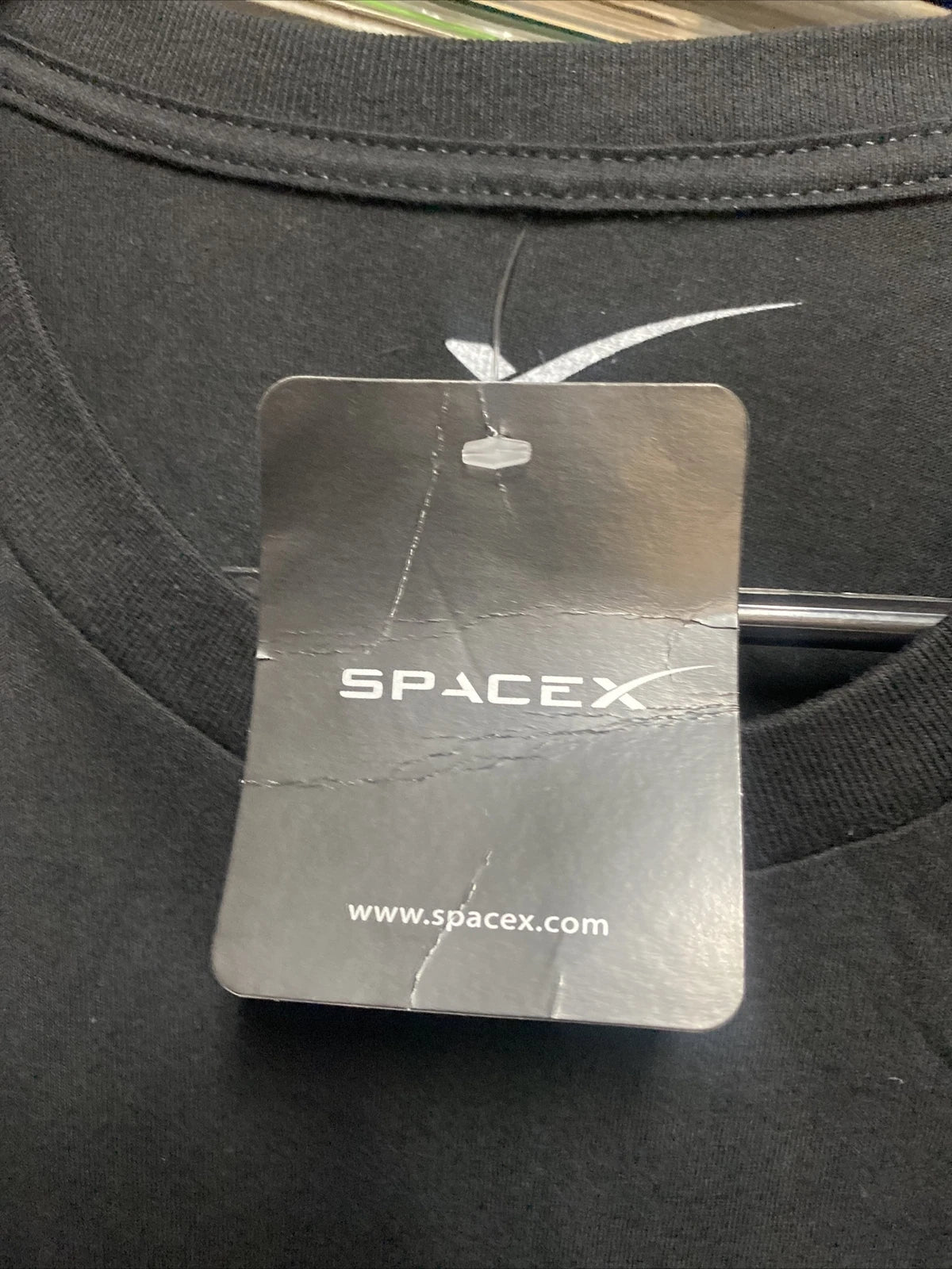 Space X Black T Shirt Authentic issue Elon Musk Tesla Boring Company VANDENBERG