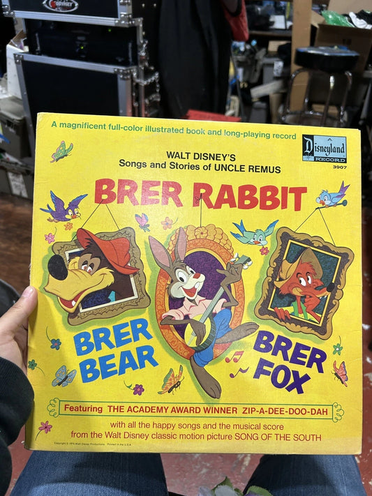 1970 Walt Disney Brer Rabbit LP Record 3907 SONG OF THE SOUTH Uncle Remus vg