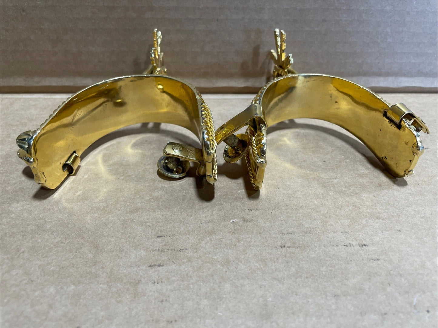 Vintage Mexican Spurs Goldplated Stainless Steel Great Condition Unique