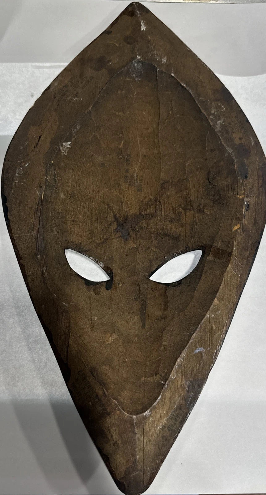 Vintage FIJI Hand Carved Wooden Tiki Mask Hibiscus Butterfly Painted Art