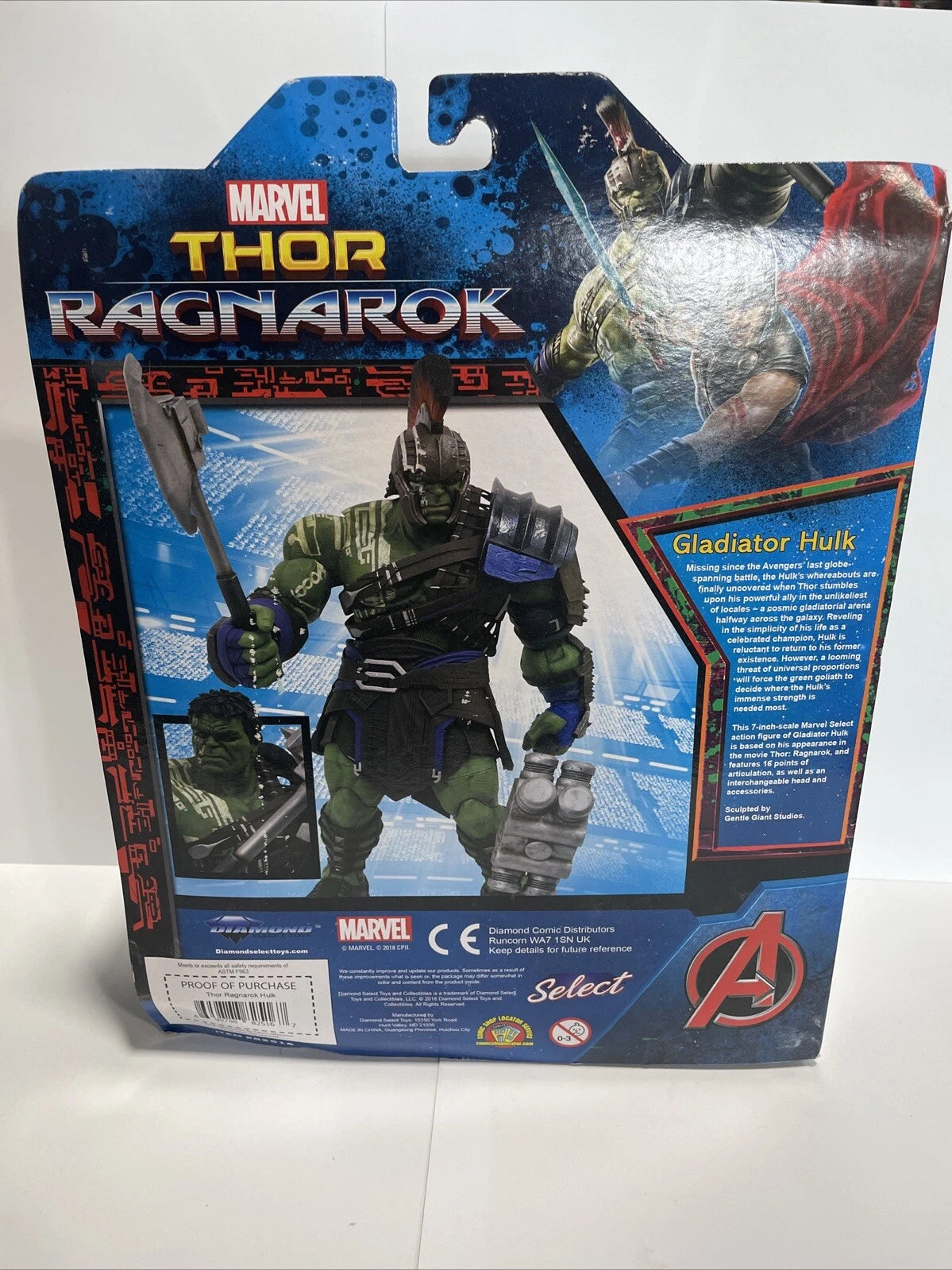 Marvel Select GLADIATOR HULK ACTION FIGURE (MOVIE VERSION) Thor Ragnarok NEW