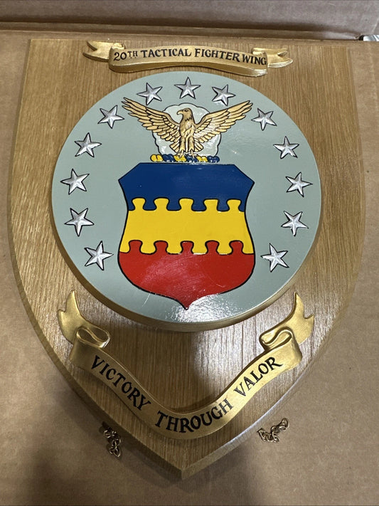 USAF 20TH TACTICAL FIGHTER WING PLAQUE - RAF WETHERSFIELD, U.K. 1960'S
