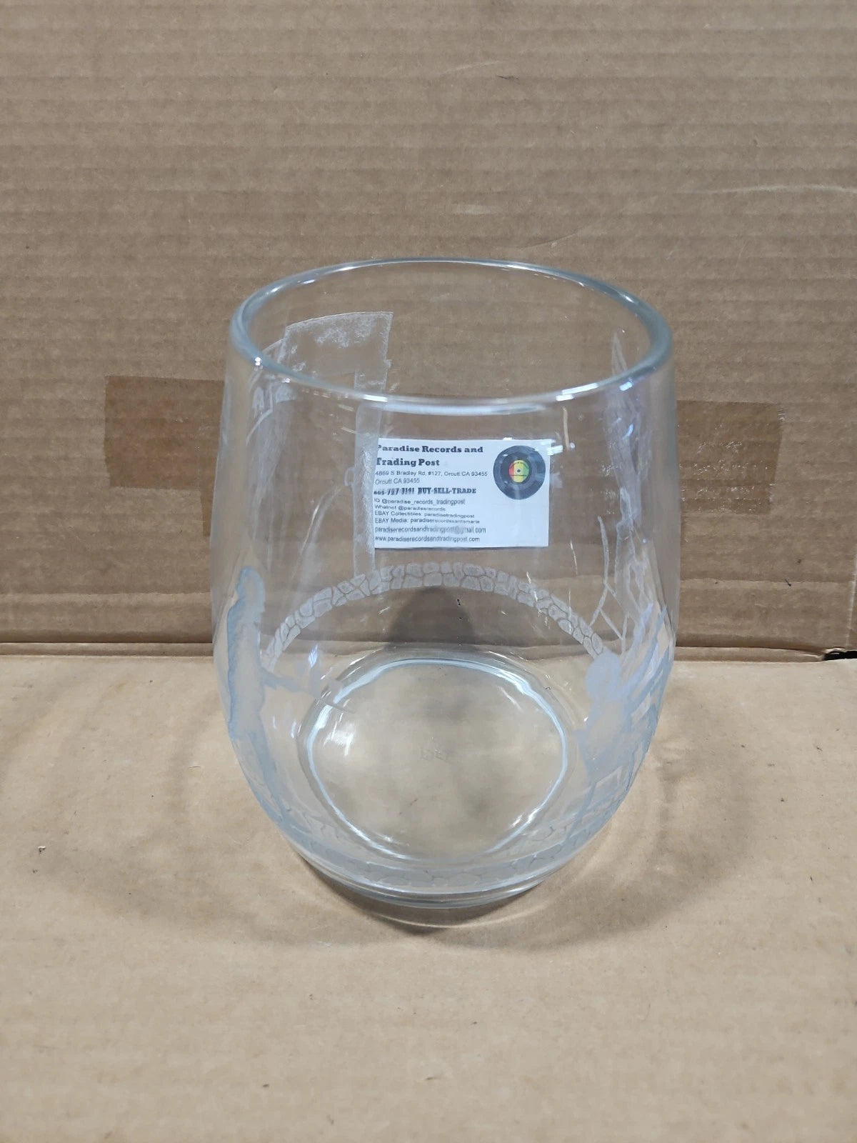 HEISEY Etched Glass Jar Rare Vintage 7 1/2 X 6 Inch Glass