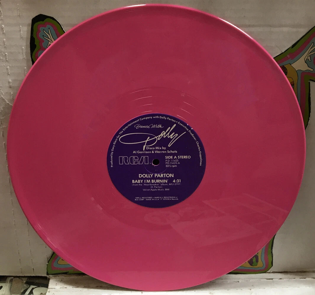Dolly Parton Dance With Dolly 12” Record Single PD-11425 Pink