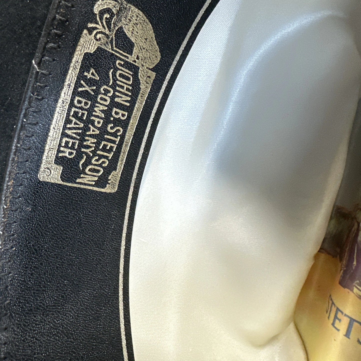 Stetson 4X Beaver Black Cowboy Hat Size 6 7/8 John B Stetson Company
