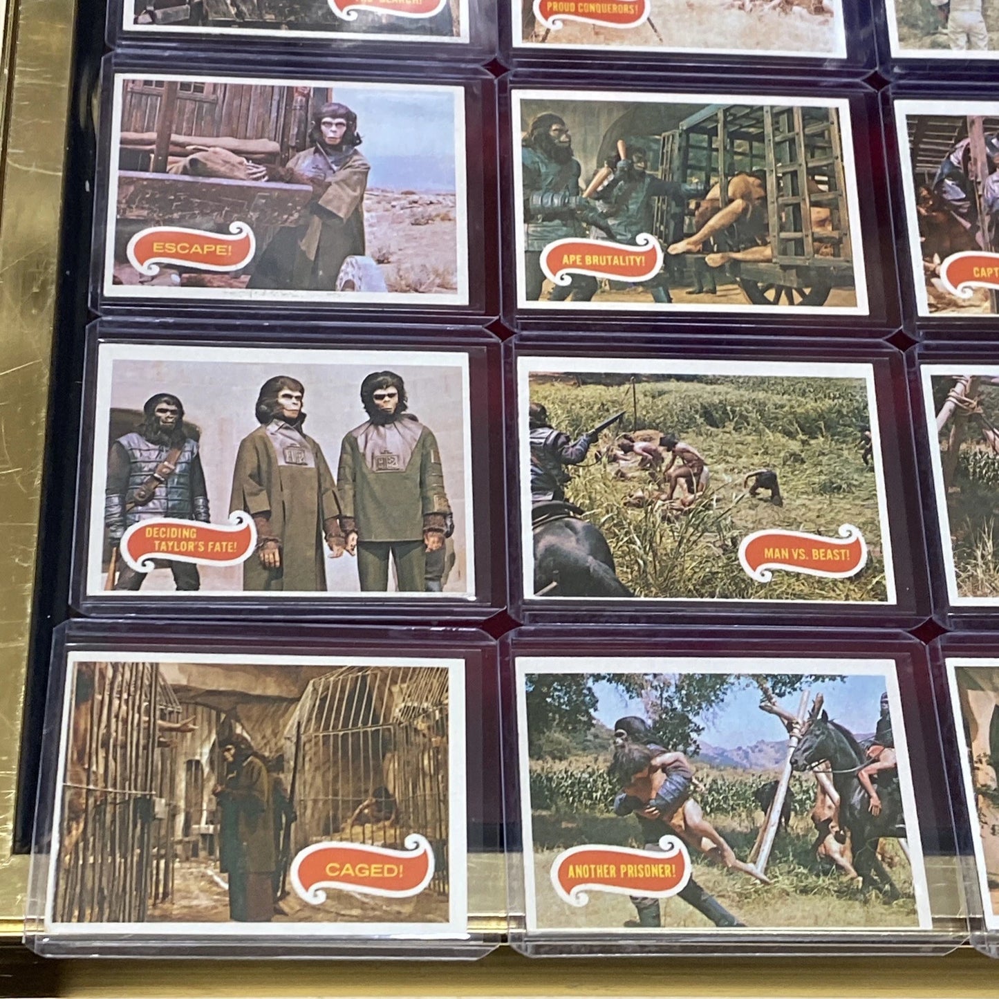 43 VTG. 1967 Planet Of The Apes Trading Cards (Sleeved & Top-Loaded) GREEN BACK!