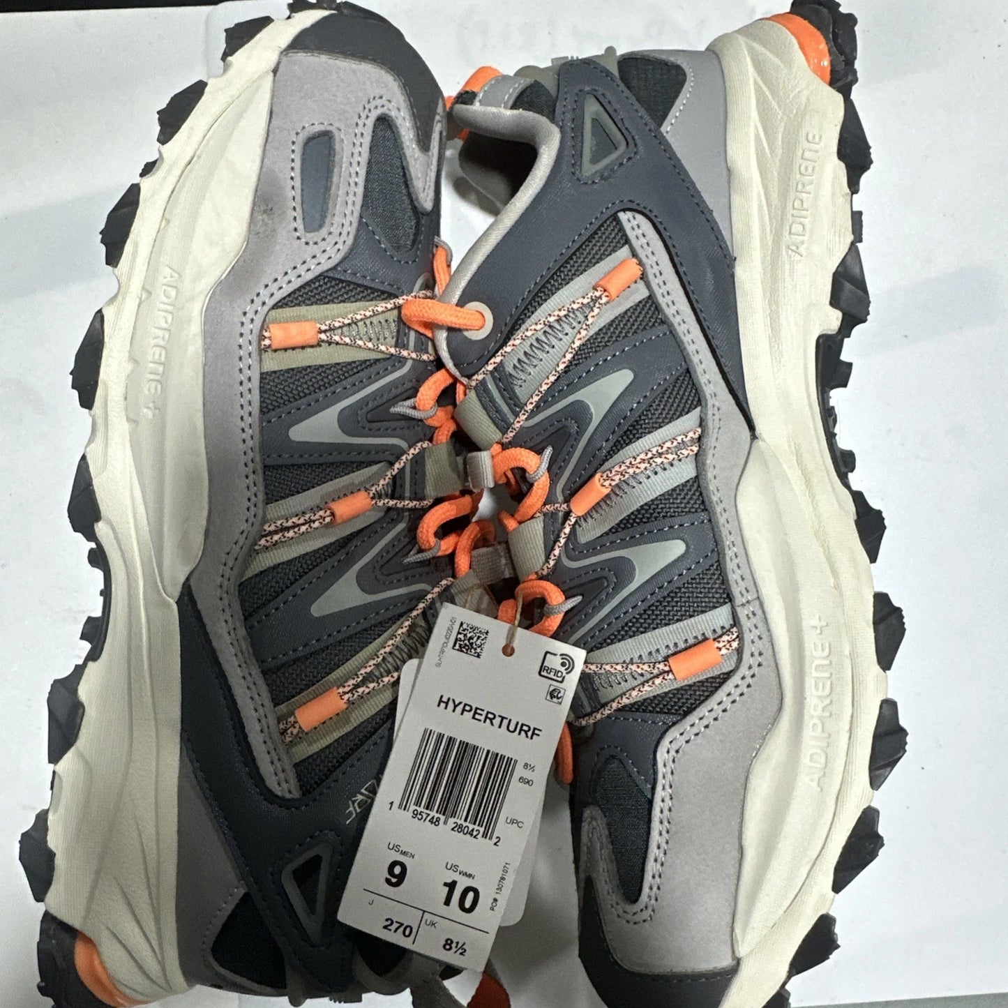 Adidas originals Hyperturf Shoes Grey Five Grey One Orange FZ6058 Men's Size 11
