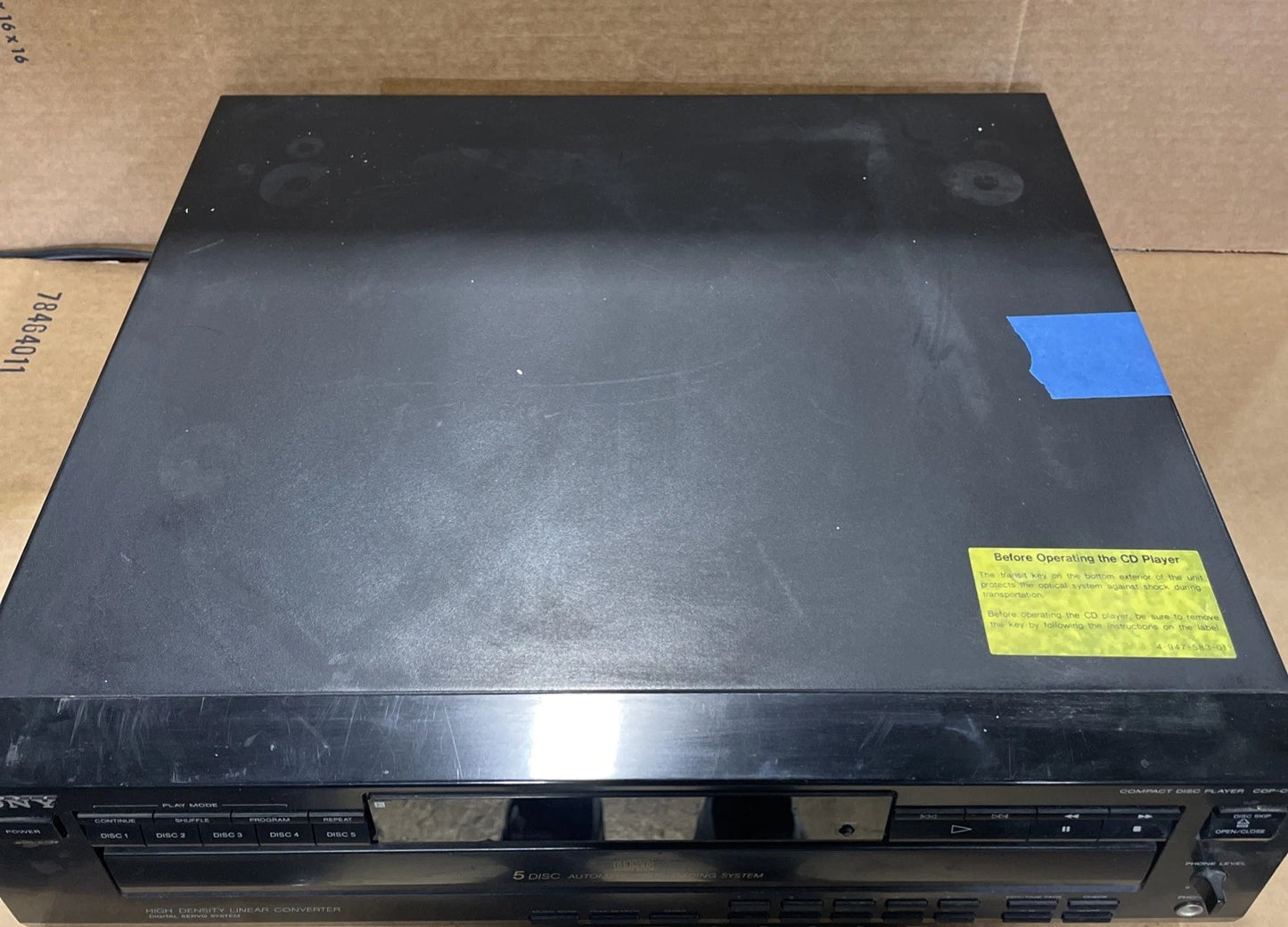 Sony Compact Disc Player 5 Disc Changer Model CDP-C425 With OEM Remote tested