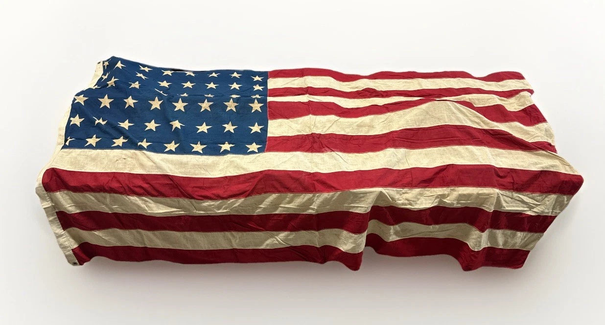 Vintage 48 Star American Flag Wool About 53 X 89