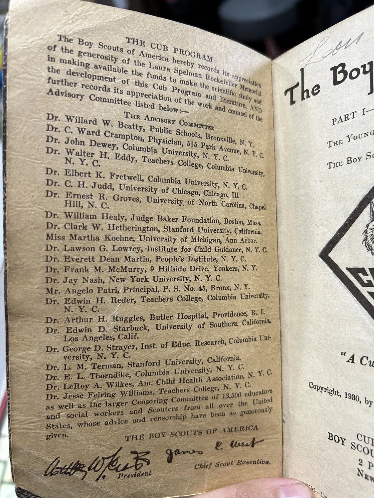 Vintage The Boy's Cubbbook Part III-Lion Rank 1930 1st Edition 3rd Printing BSA