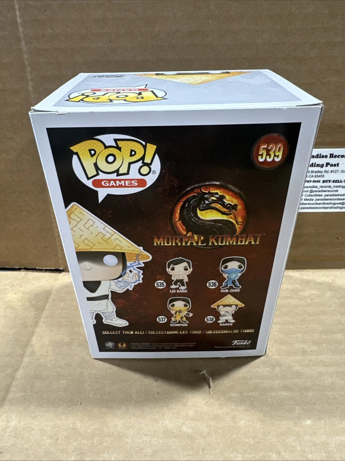 Funko Pop! Raiden with Lightning #539 Mortal Kombat Funko Club