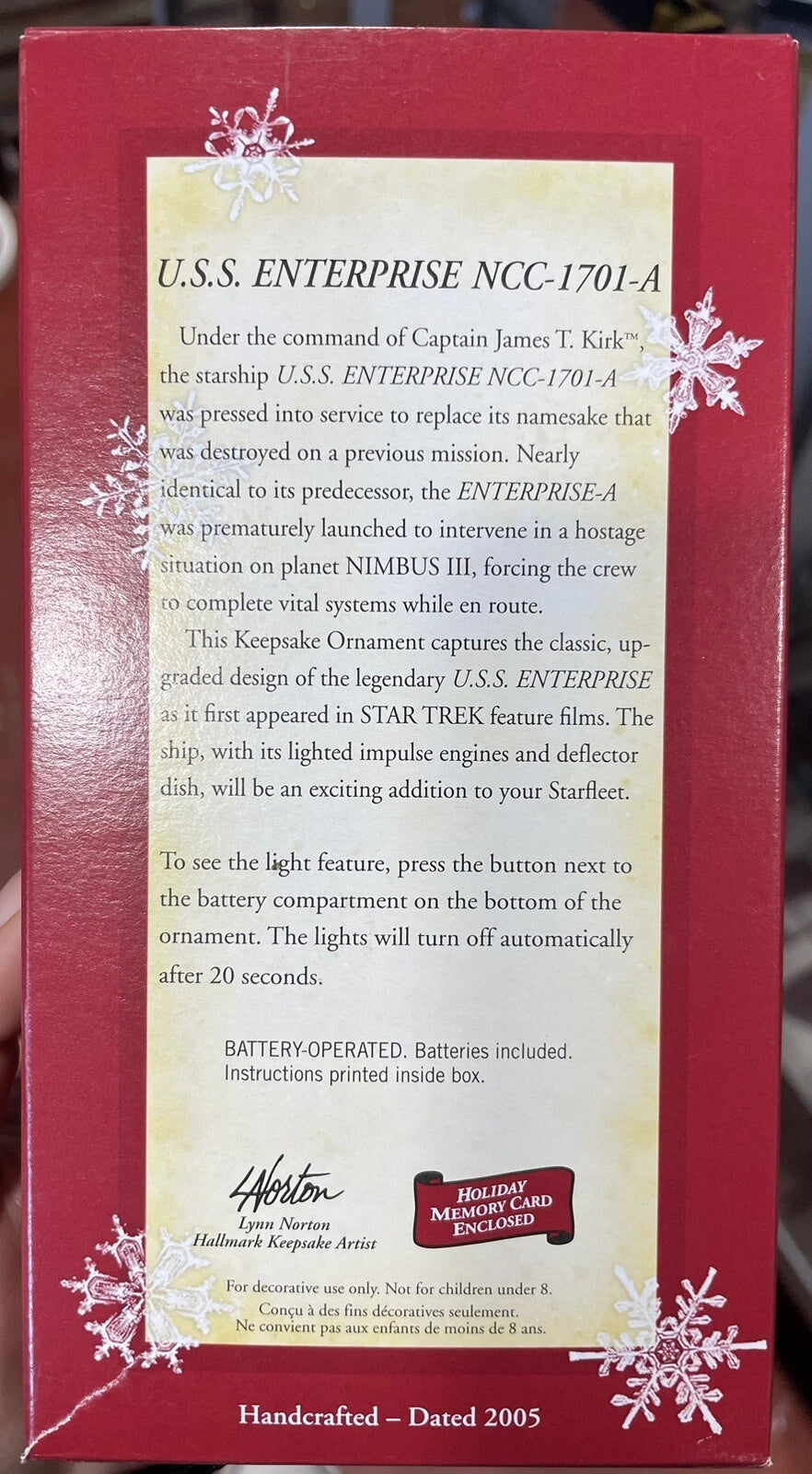 Hallmark Keepsake Ornament U.S.S. Enterprise NCC-1701-A New Free Shipping