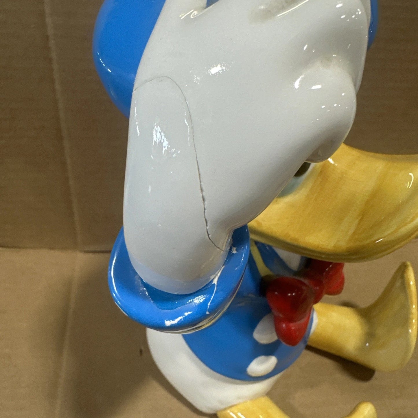Vintage Disney Schmid Donald Duck Music Box Ceramic 11 1/2" WORKS