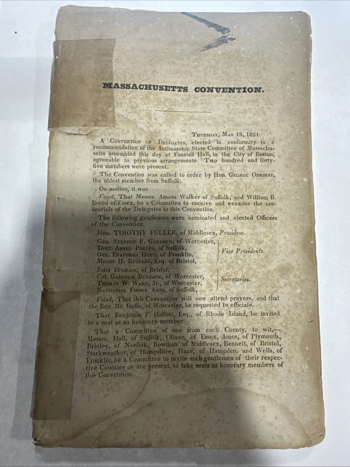 1831 Massachusetts Convention , May Session No Book Cover