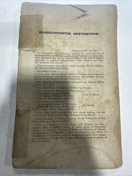 1831 Massachusetts Convention , May Session No Book Cover