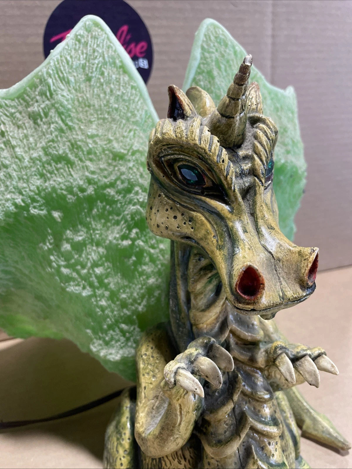 Vintage Dragon Green Lamp Working Tested Rare Dragon Themed
