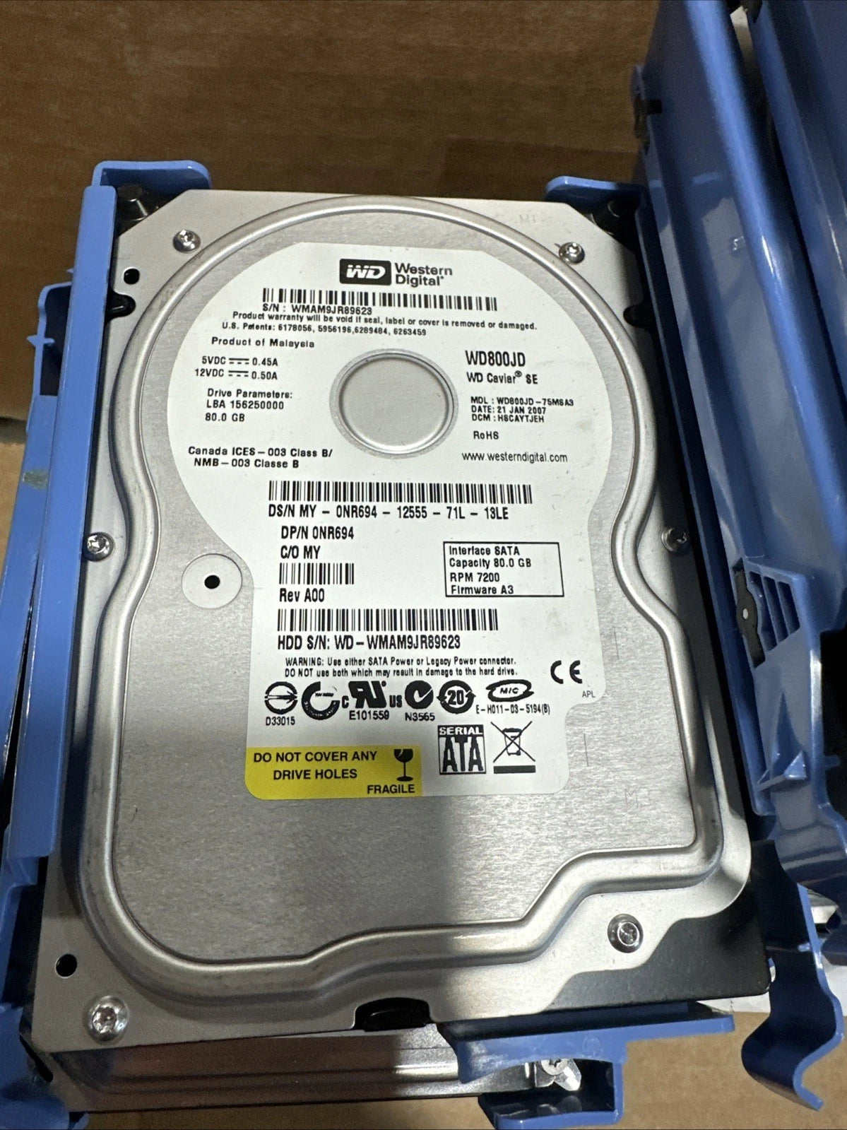 UNTESTED Western Digital HDD 80GB- LOT OF 22