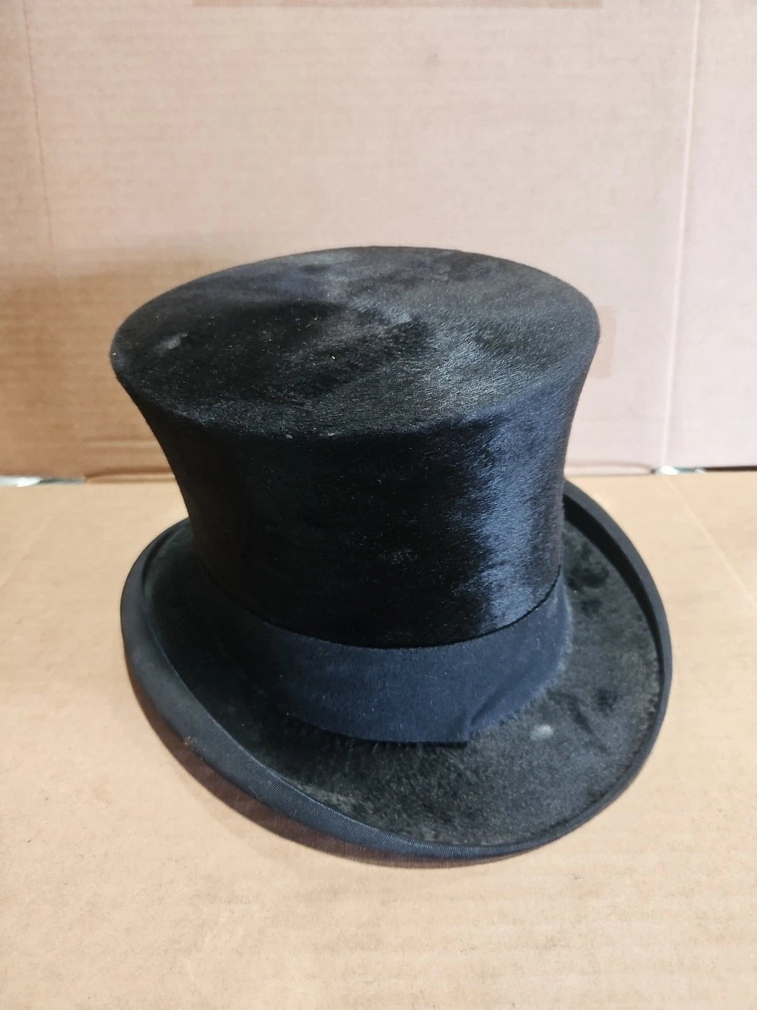 Vintage Beaver Chase And Company Hatters Top Hat Black With Case Rare