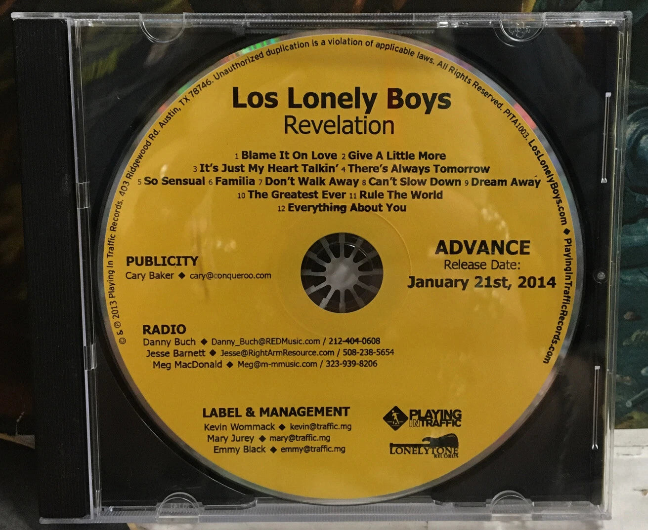Los Lonely Boys Revelation Promo CD