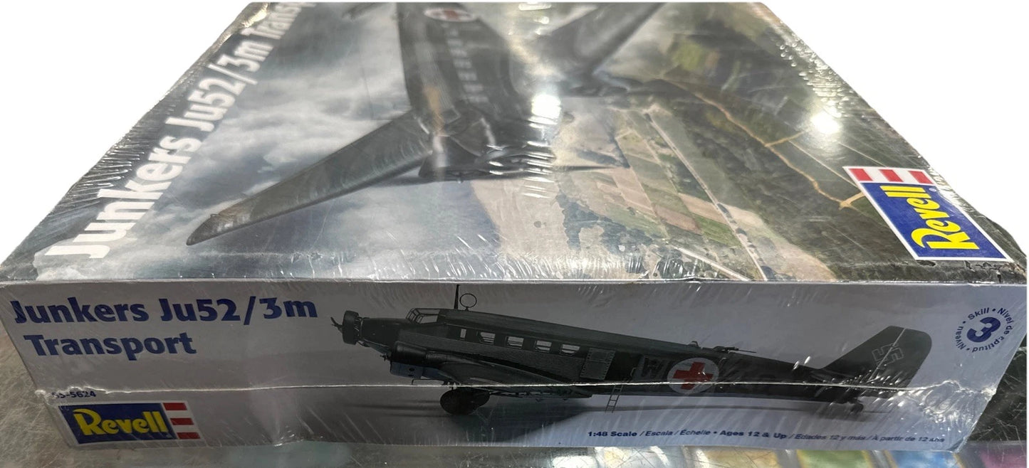 REVELL 85-5624 JUNKERS JU52/3M TRANSPORT PLANE MODEL KIT SEALED IN BOX 1/48 SCAL
