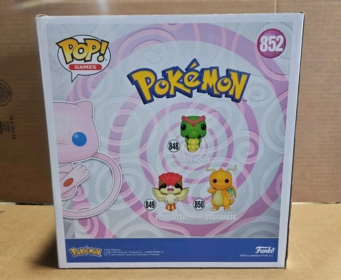Mew Pokemon Funko Pop #852 Jumbo 10" Target Exclusive Vinyl Figure W/Stand 2021
