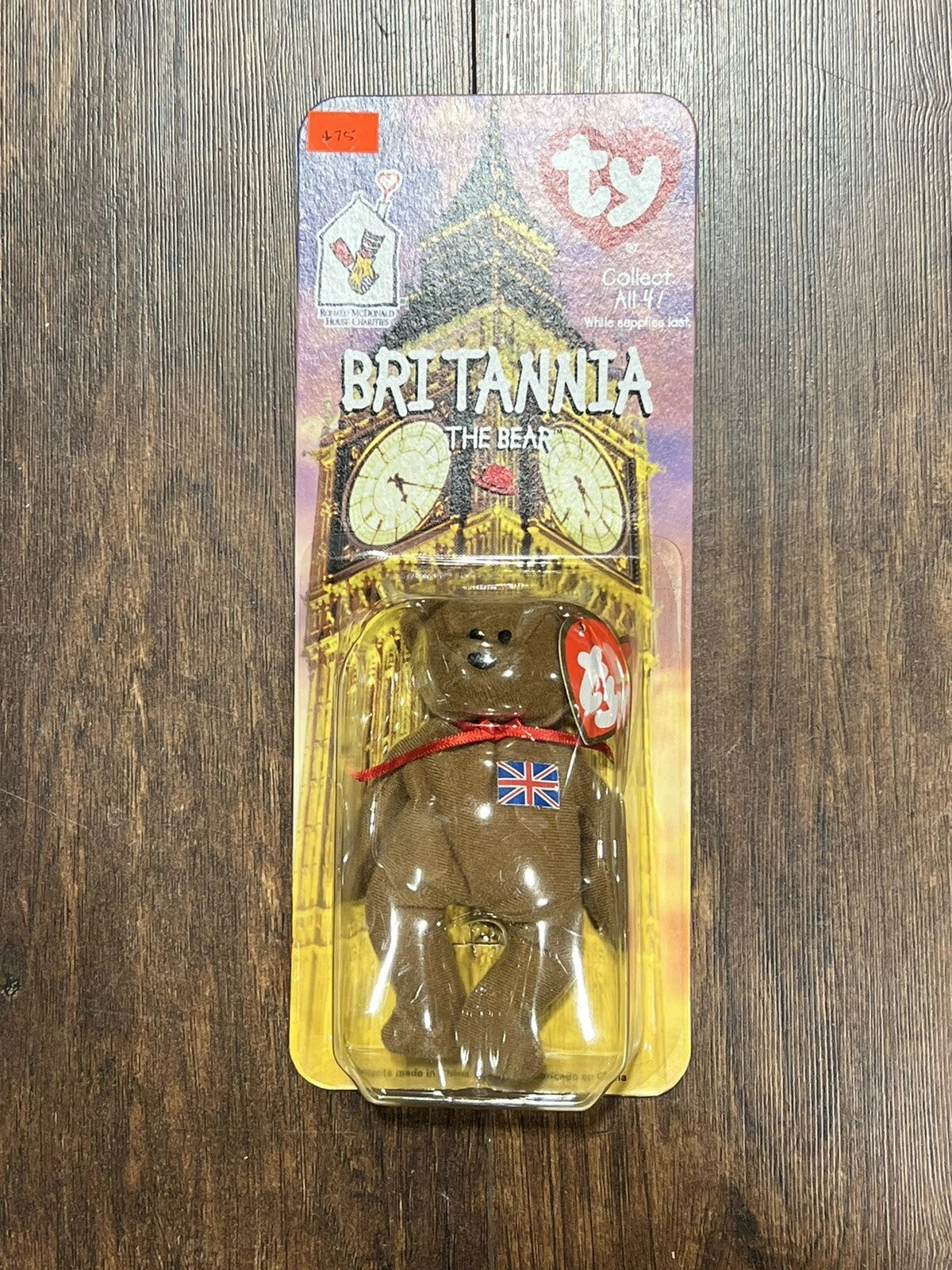 Mcdonalds TY Beanie Baby Britannia The Bear RARE WITH TAG & City ERRORS 1993