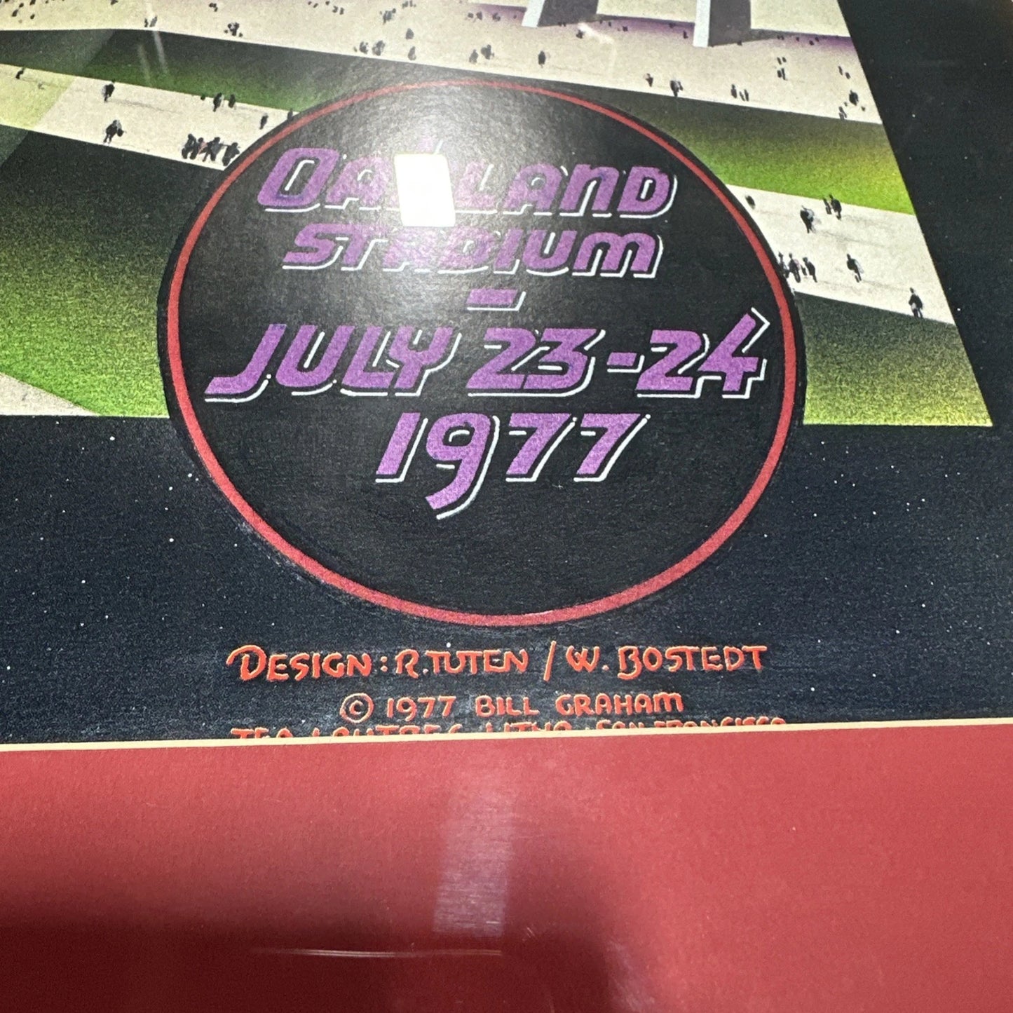 Led Zeppelin Oakland Stadium 1977 Original Poster Randy Tuten Custom Frame