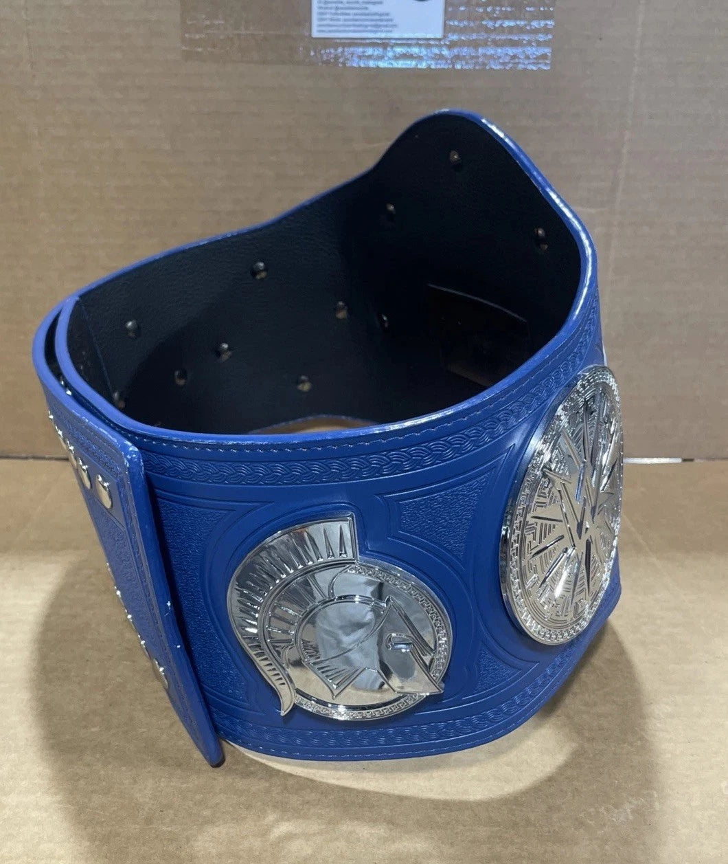 WWE Mens Smackdown Tag Team Championship Commemorative Belt Blue Leather Strap