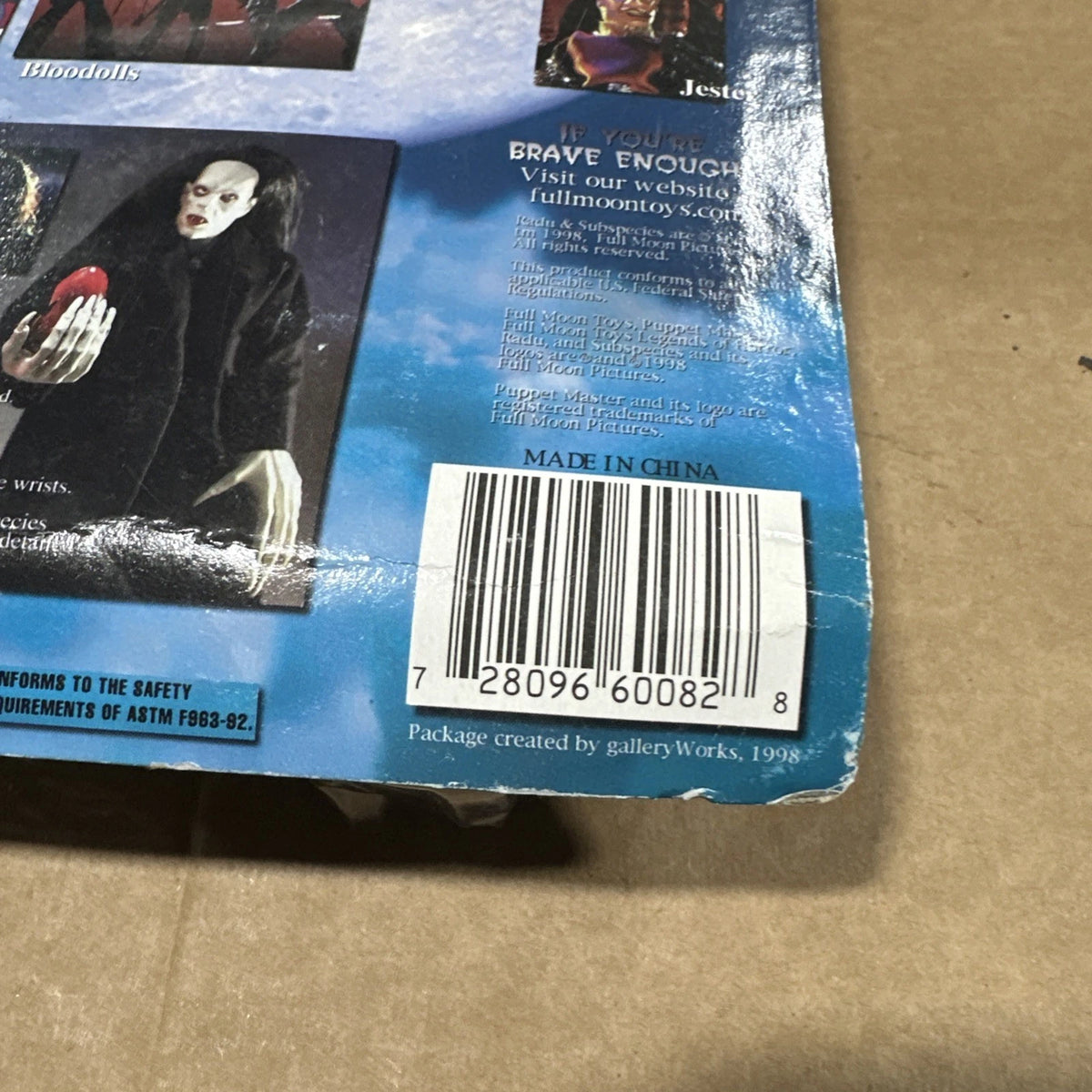 1998 Full Moon Toys Radu Action Figure Subspecies Horror Vampire New Box Wear