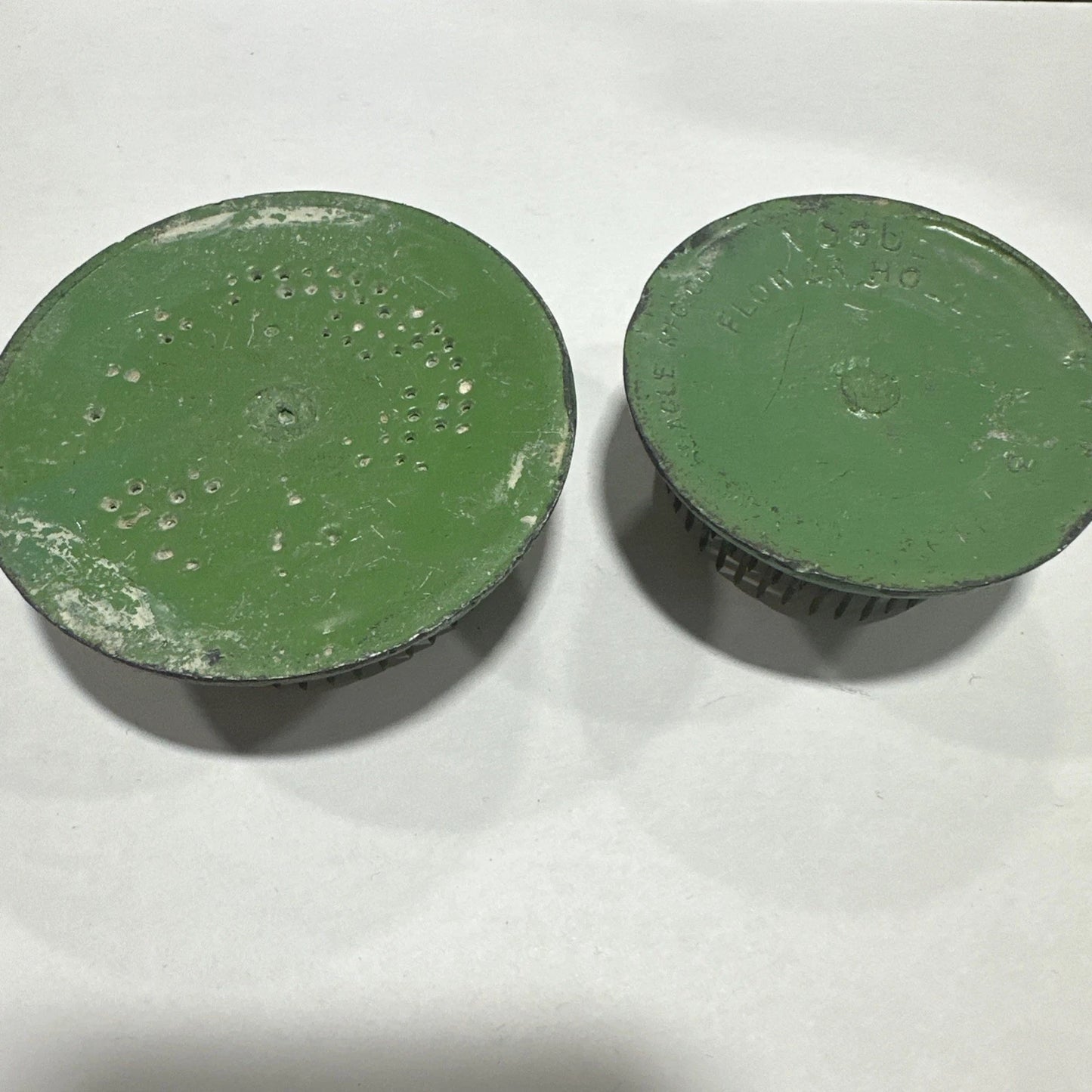 2-3 Inch Vogue Metal Green Painted Flower Holders Frog Beagle Mfg. Co. #3 Calif.