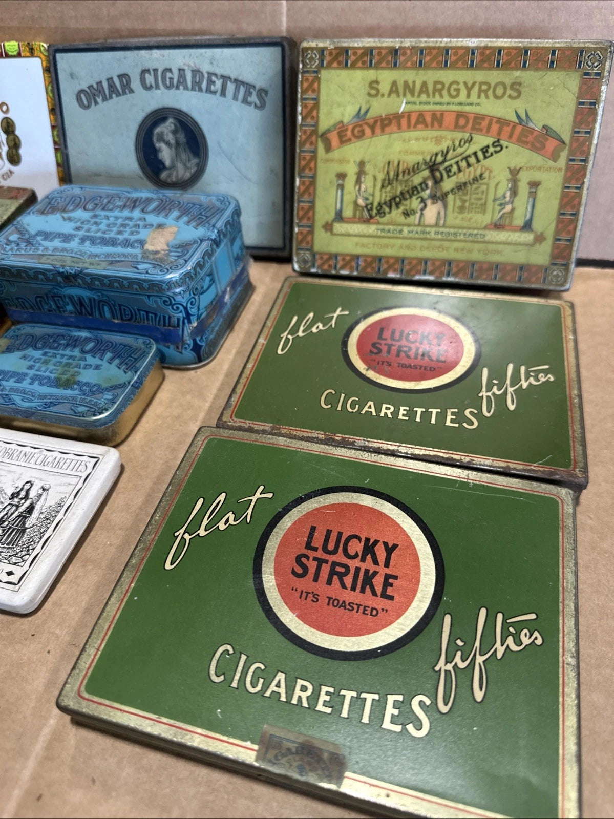 Antique Tobacco Tin Collection Lot 20 Cigar Cigarette Pipe Assorted Empty RARE