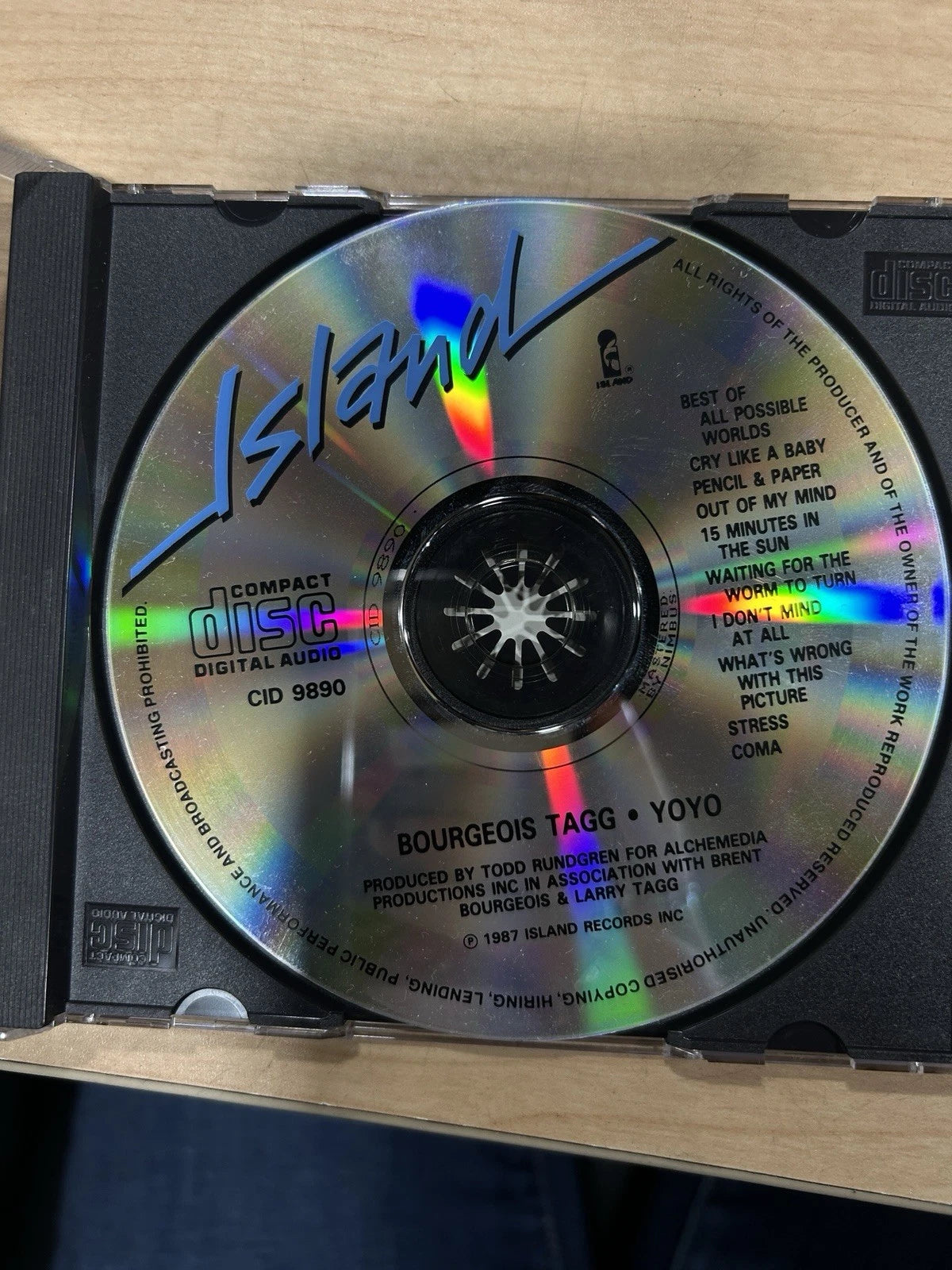 BOURGEOIS TAGG YOYO CD 1987 ALBUM I DON'T MIND AT ALL WAITING FOR THE WORM TO
