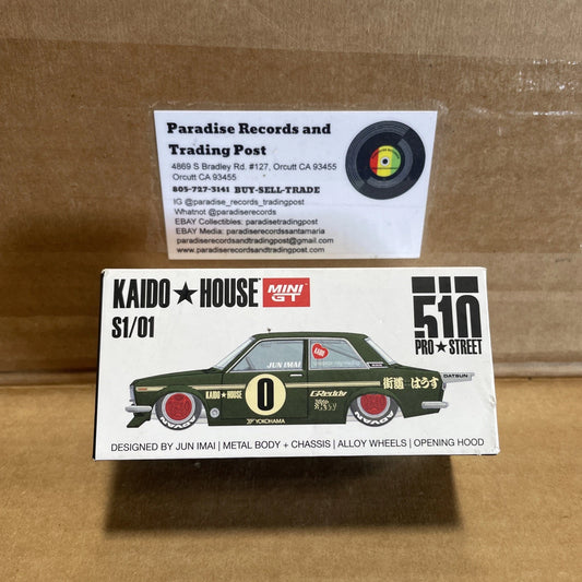 Kaido House Datsun 510 Pro Street S1/01 Mini GT 1:64 Scale OG Green Open Box