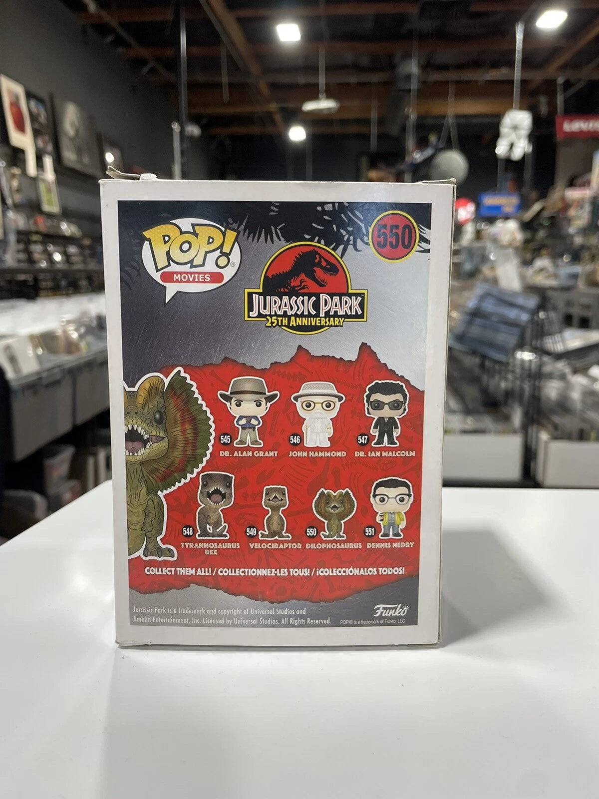 Funko Pop! Dilophosaurus #550- Jurassic Park- GITD Jurassic World Exclusive