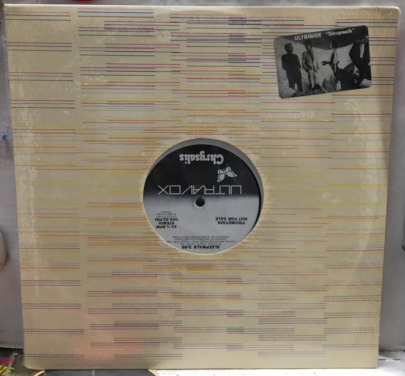 Ultravox Sleepwalk Promo Sealed 12” Single CHS-22-PDJ