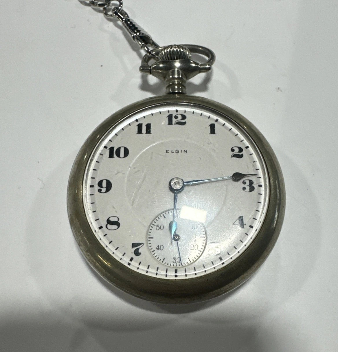 1920-30s Elgin Grade Silverode Filled Pocket Watch - Runs Well