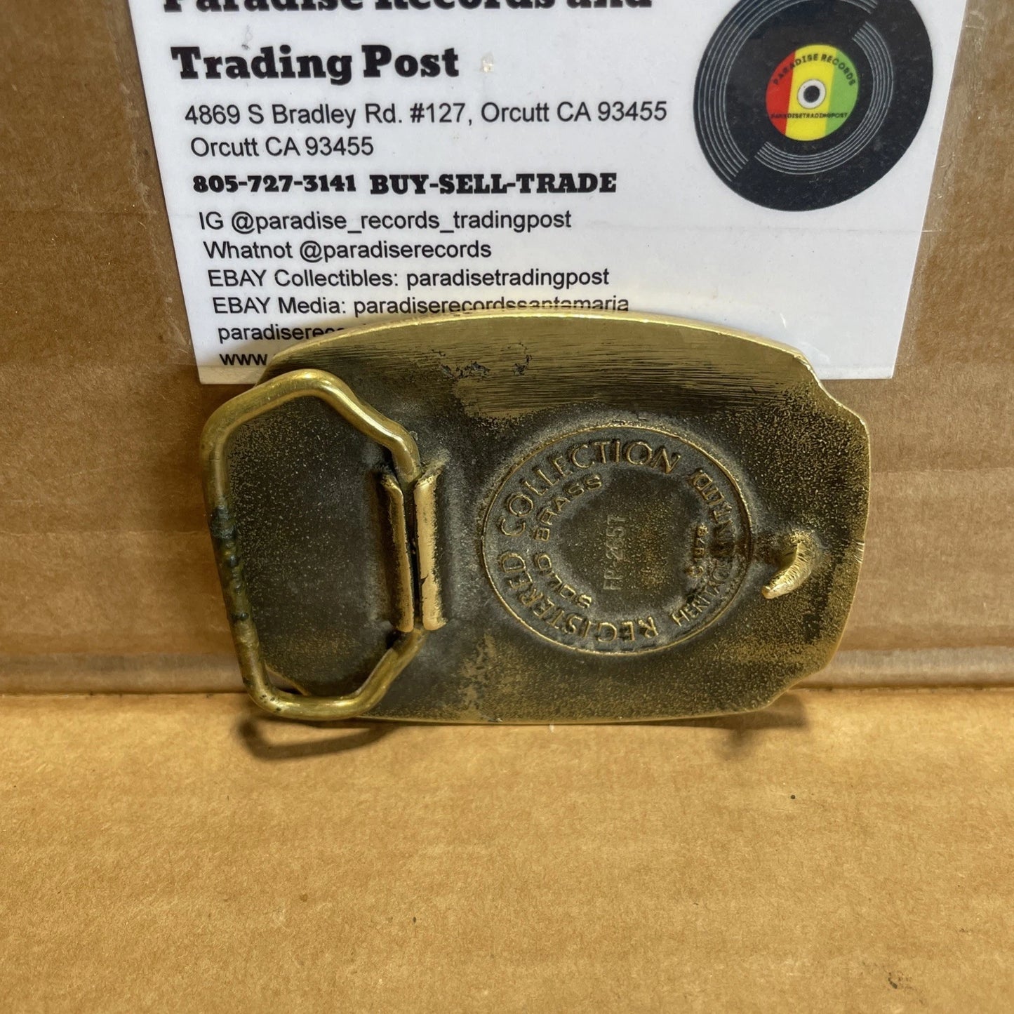 VINTAGE CALIFORNIA STATE GOLD RUSH SOLID BRASS BELT BUCKLE