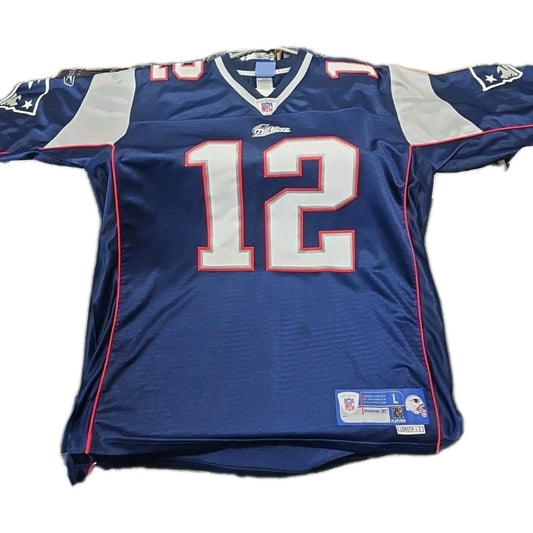 Tom Brady Reebok Patriots Jersey Size L New England Rare Vintage