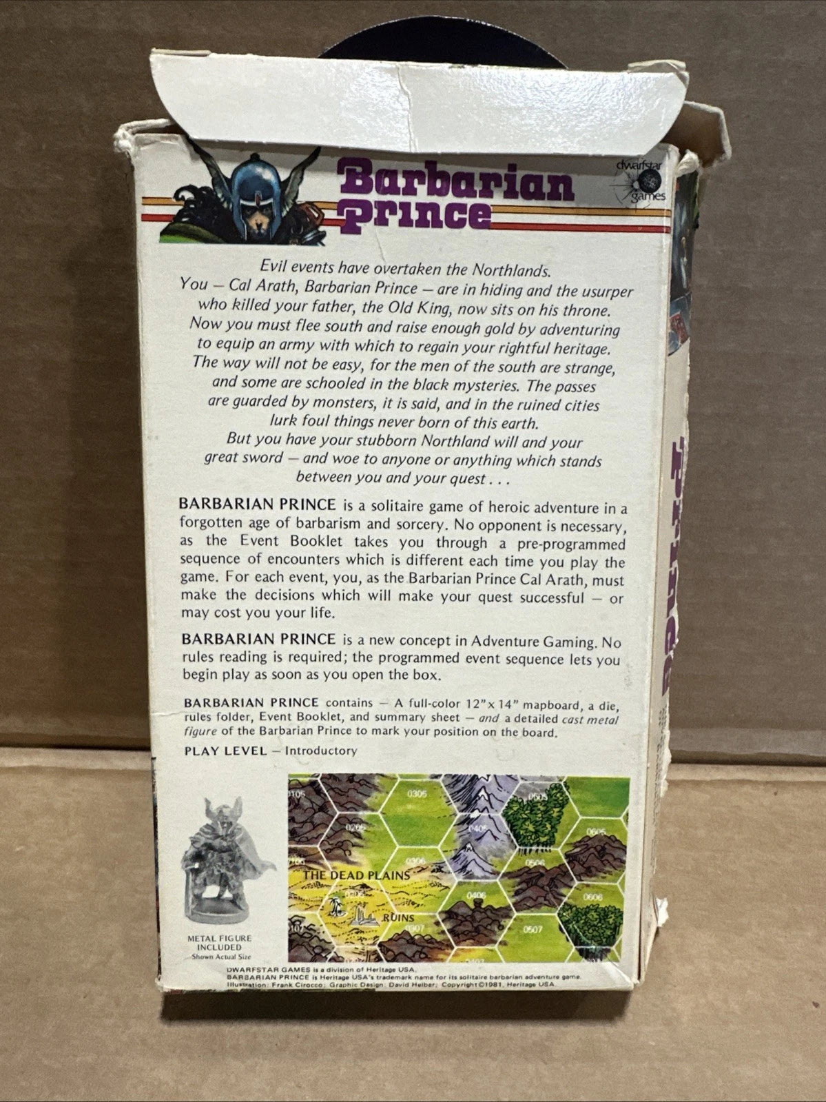 Barbarian Prince 1981 Dwarfstar Roleplaying Boardgame Okay Condition Incomplete