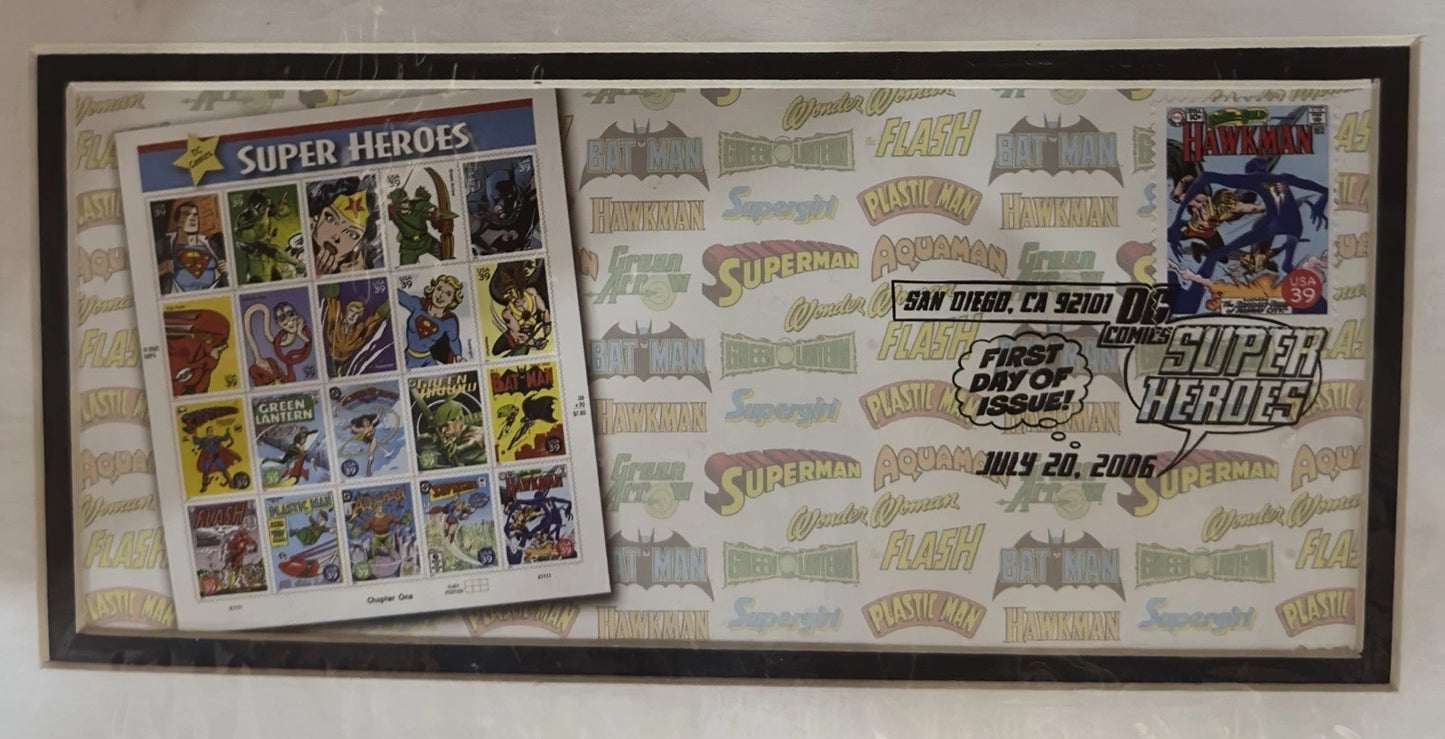 Rare 2006 SDCC Superman Matted Art Print & USPS Stamp Combo – Factory Sealed!