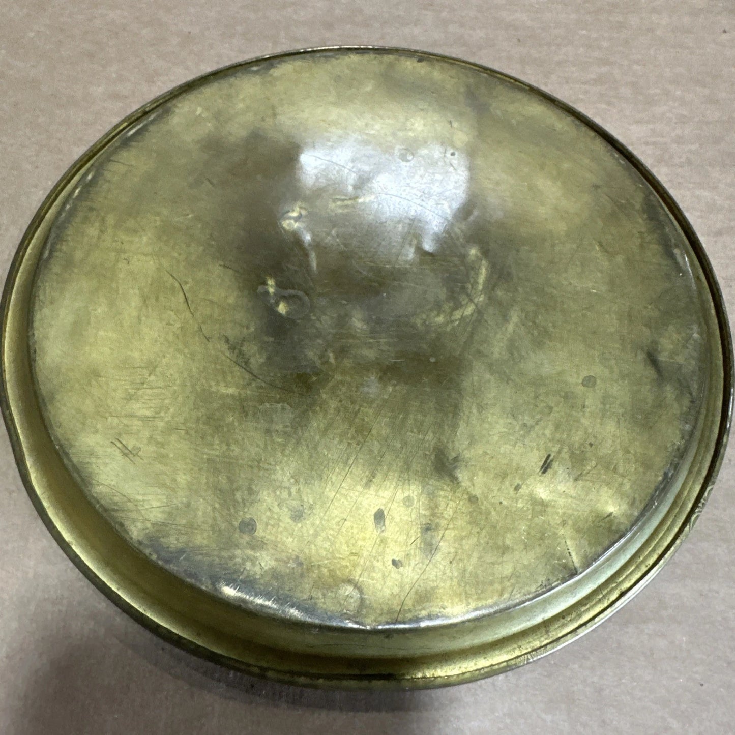 Vintage Engraved and Hammered Brass Tray Middle Eastern Moroccan 7” X 7”