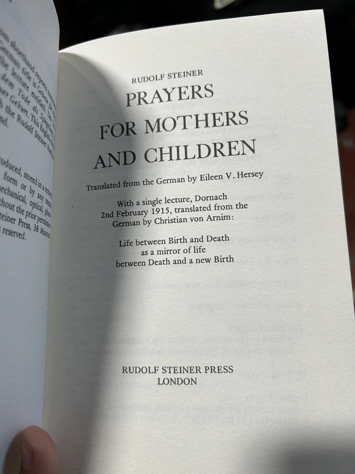 Prayers For Mothers And Children Rudolf Steiner