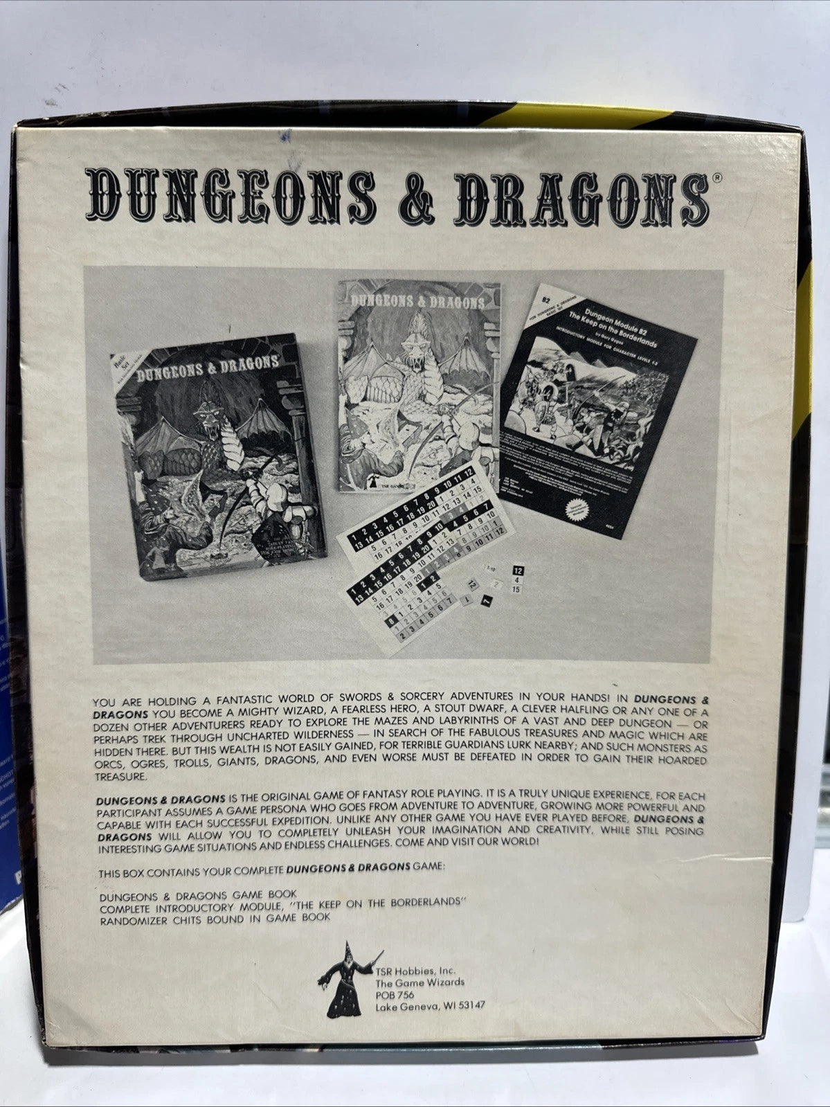 TSR 1001 Dungeons and Dragons Basic Set (3rd Ed. 1979) Module B2 Uncut Chits VG+