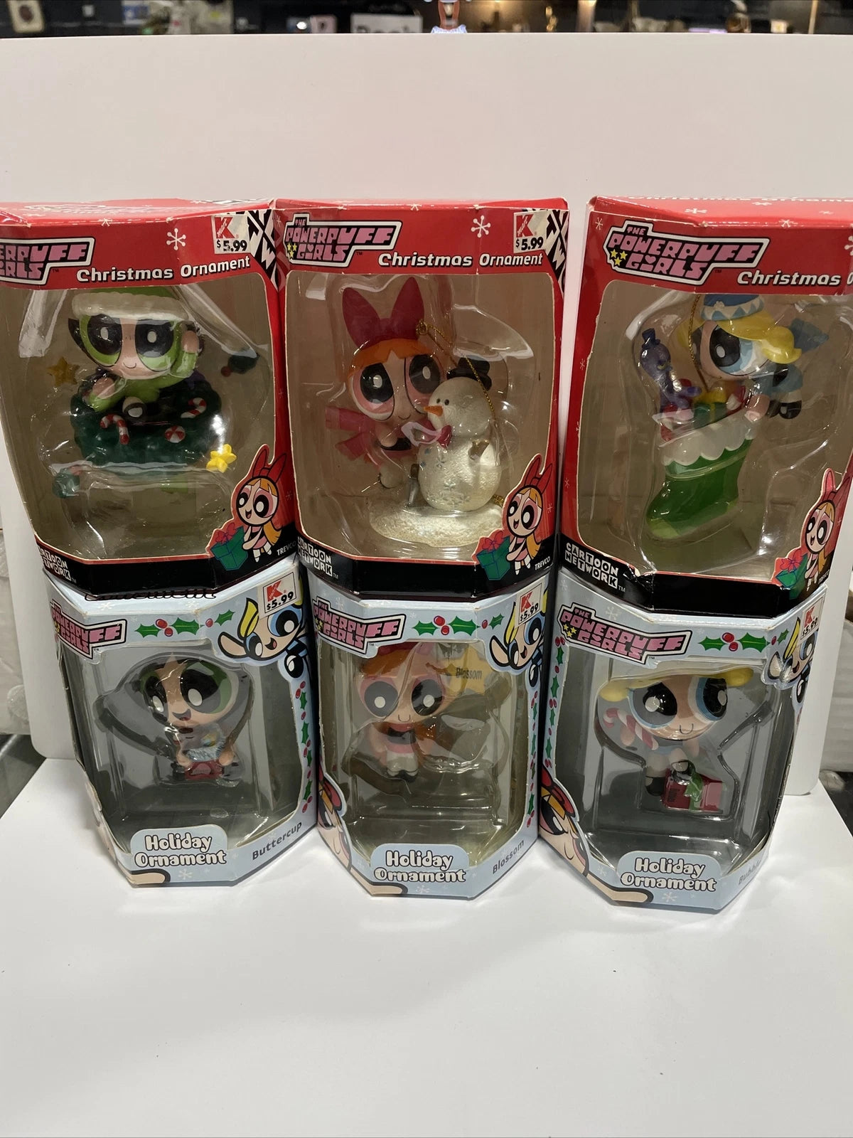 Trevco Cartoon Network The Powerpuff Girls Set Of 6 Christmas Ornaments NEW