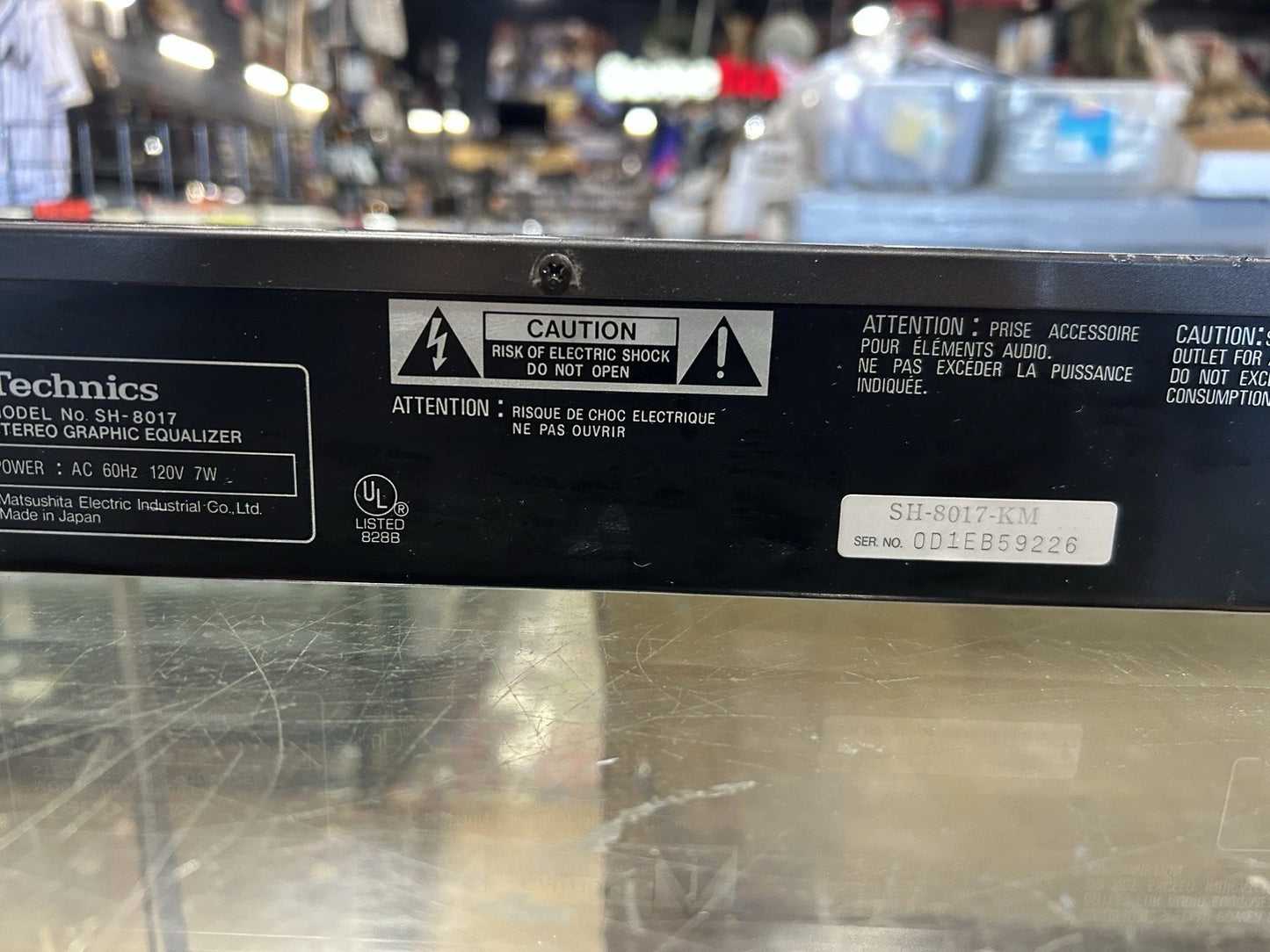 Technics SH-8017 Stereo Graphic Equalizer 7 Band 2 Channel +power cord