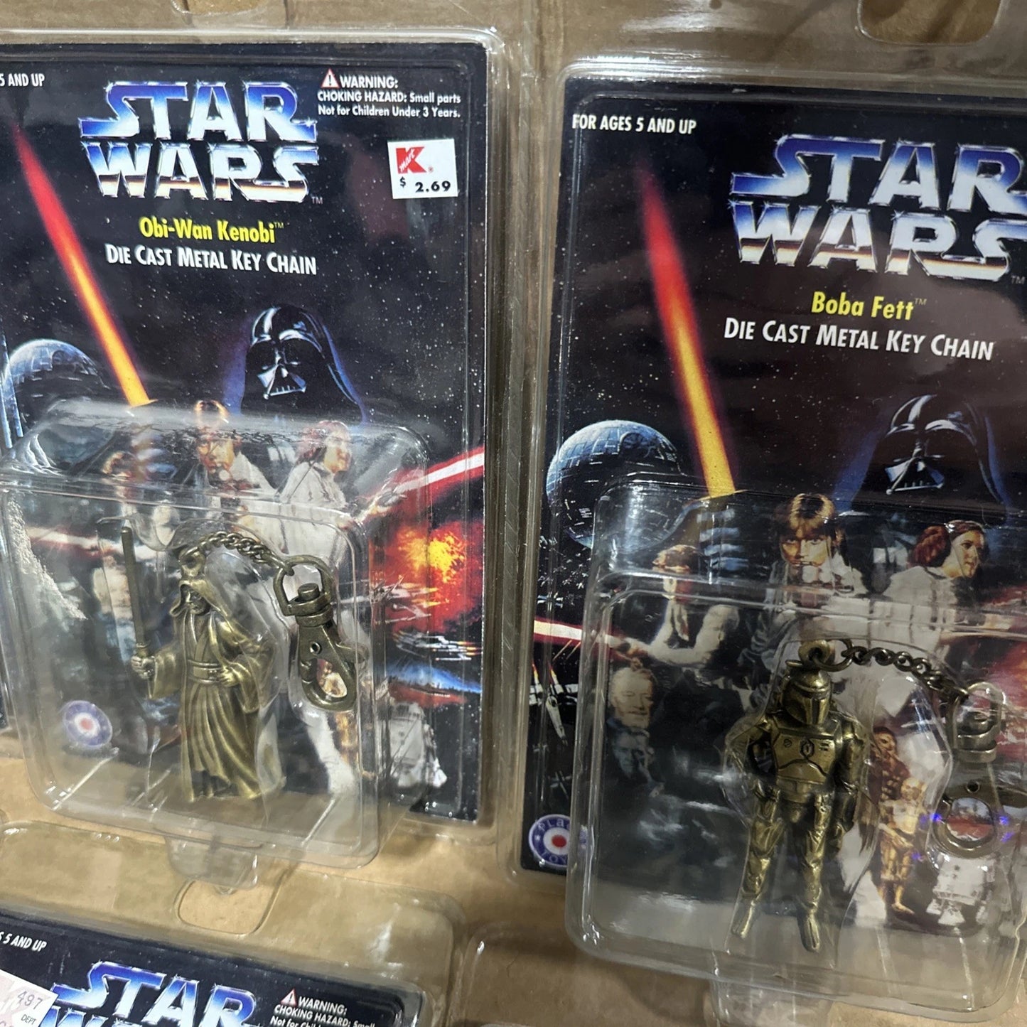 NIB Star Wars Die Cast 1996 Keychain Lot Of 6