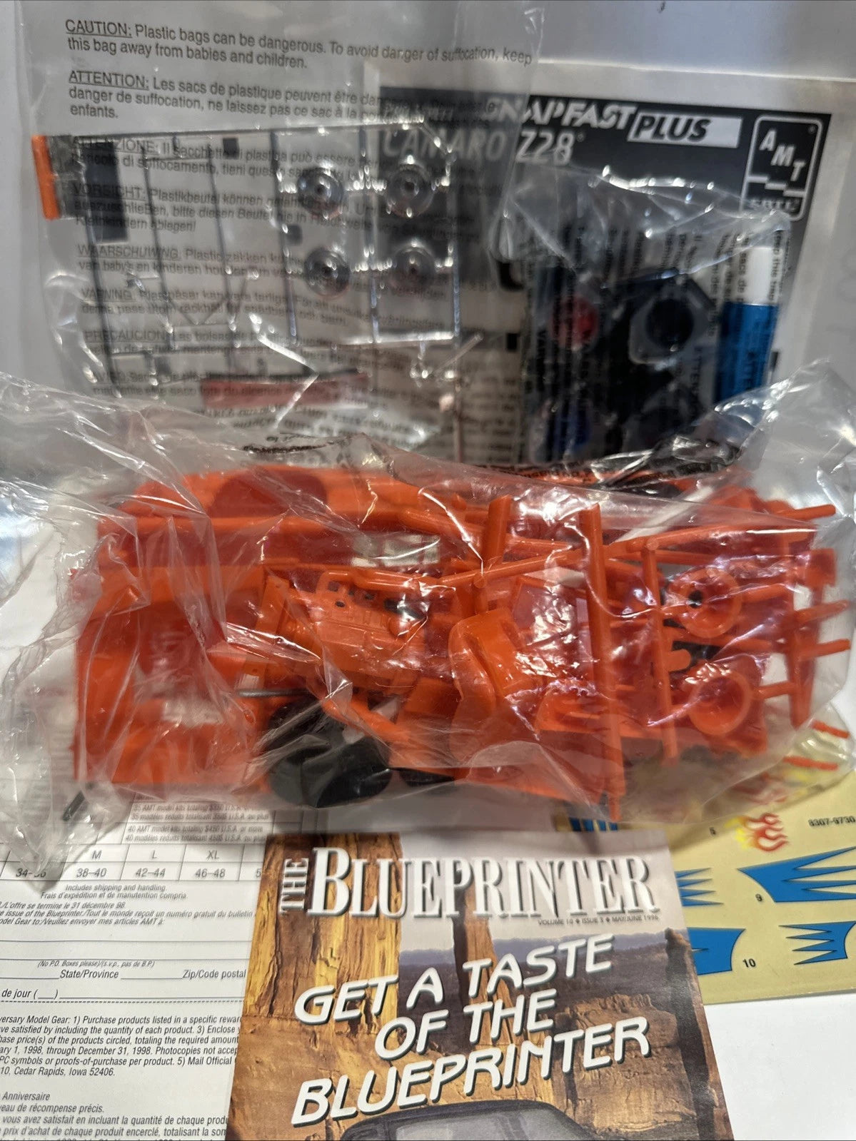 AMT Snapfast Plus 1/25 Pro Street 1992 Chevrolet Camaro Z28 Open Box 1 Open Bag