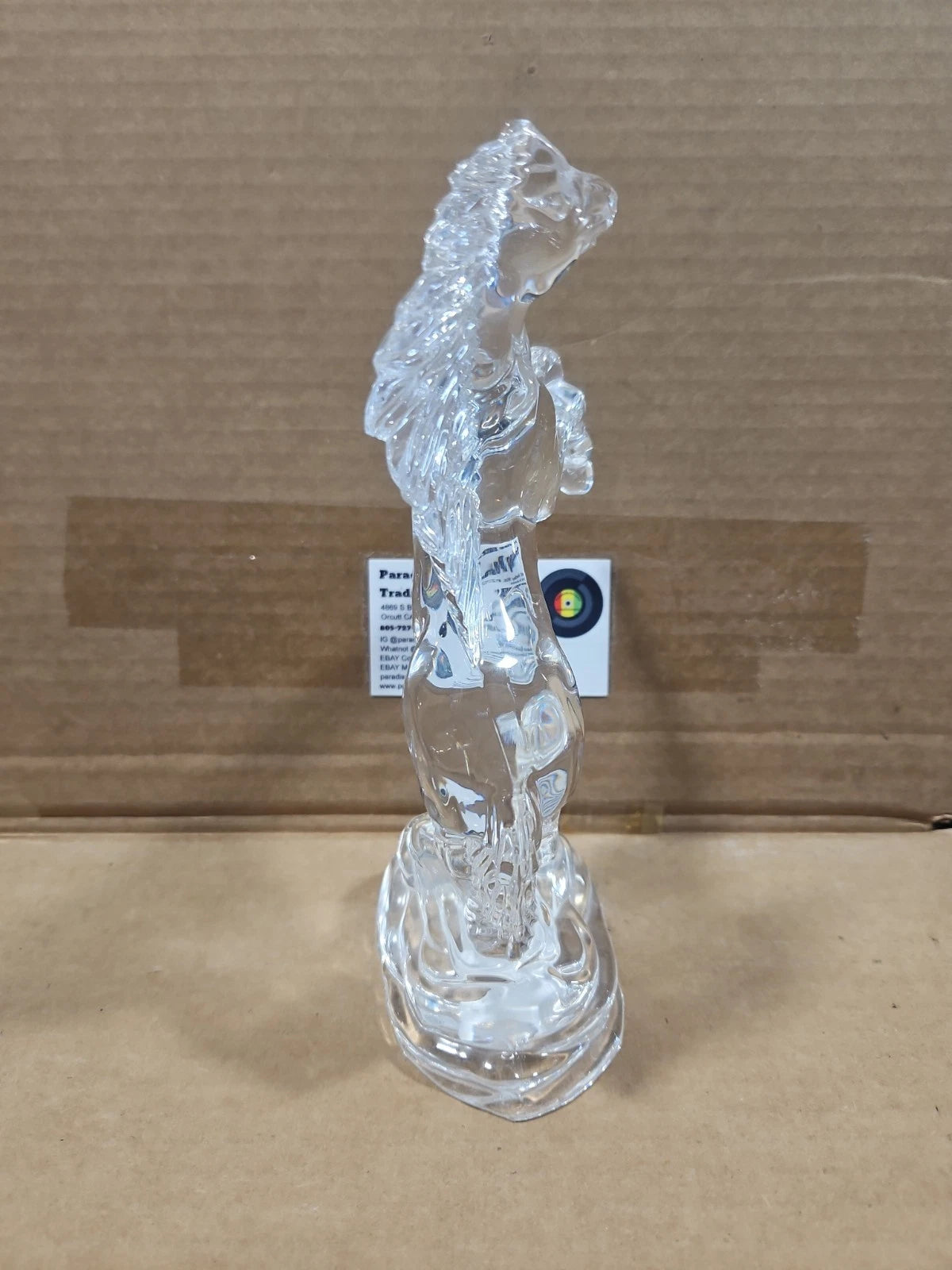 Waterford Crystal Rearing Horse Figurine Paperweight Sculpture 9"
