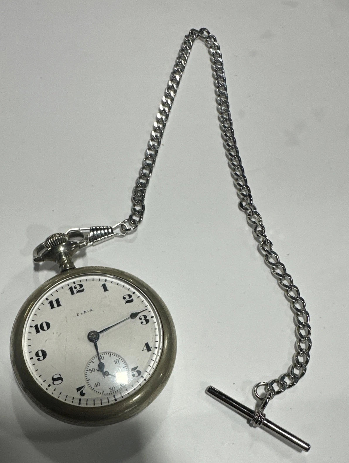 1920-30s Elgin Grade Silverode Filled Pocket Watch - Runs Well