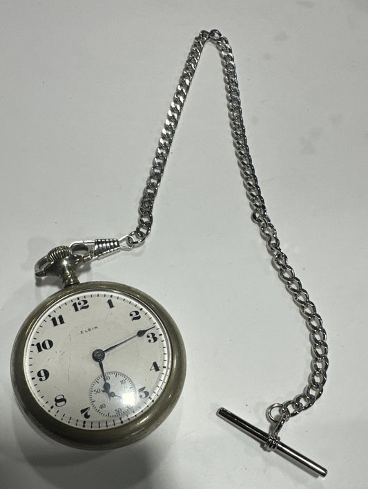 1920-30s Elgin Grade Silverode Filled Pocket Watch - Runs Well